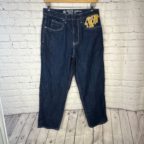 Ninth Hall Ambush Jeans Mens 30 Jeans Snake Embroidered Baggy Straight Leg Y2K - Picture 8 of 11